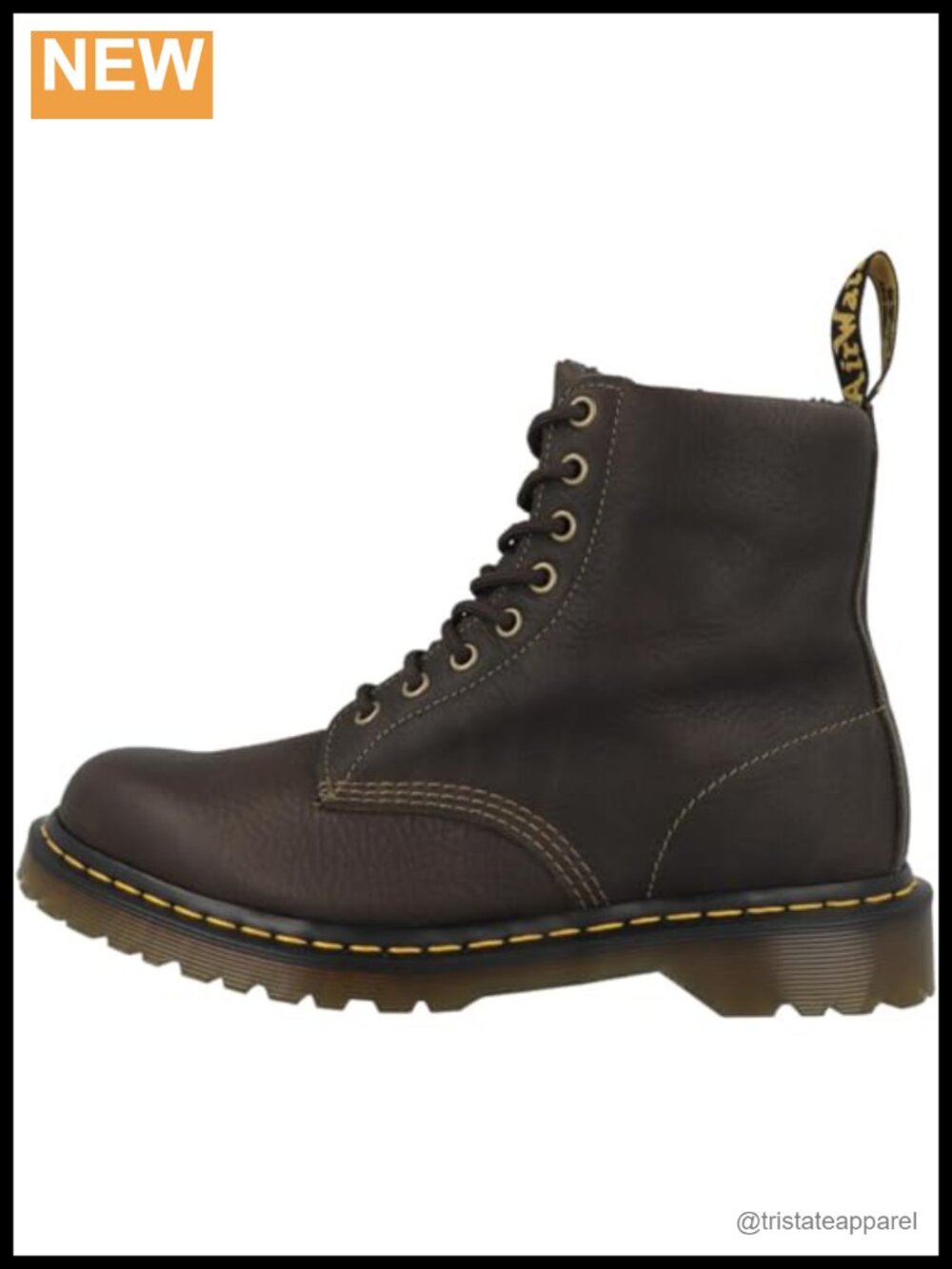 Faux Fur Lined Grizzly Leather Combat Boots Ankle Work Boot